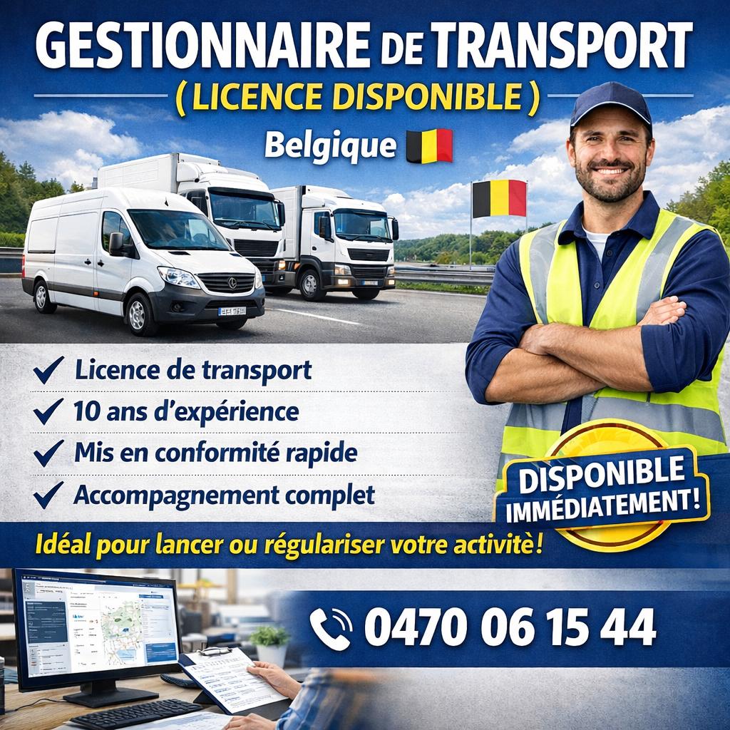 🚛Licence de Transport - 1er mois gratuit 10 ans expérience