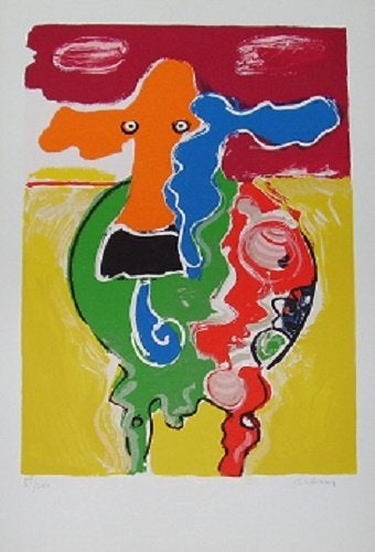 Peter Diem - "Orange Nose Cow", Antiek en Kunst, Kunst | Litho's en Zeefdrukken, Gesigneerd, Ophalen of Verzenden, Zeefdruk