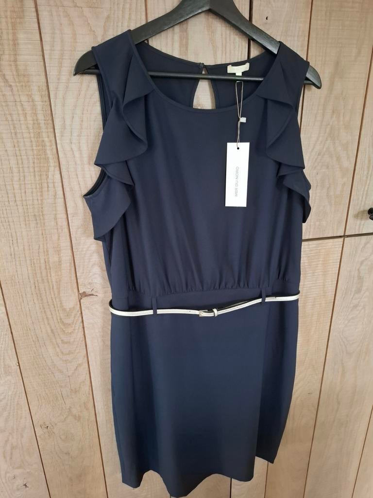 Nieuwe!! Klassieke blauwe jurk Mer Du Nord mt44(nwpr 150eur), Enlèvement ou Envoi, Longueur genou, Bleu, Mer du Nord