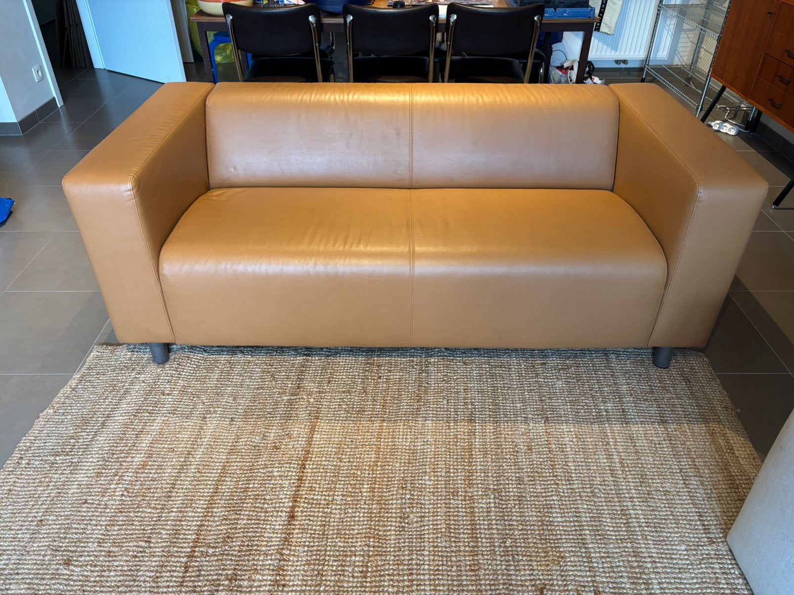 Ikea klippan Bomstad bruin leer, Ophalen, Zo goed als nieuw, Leer