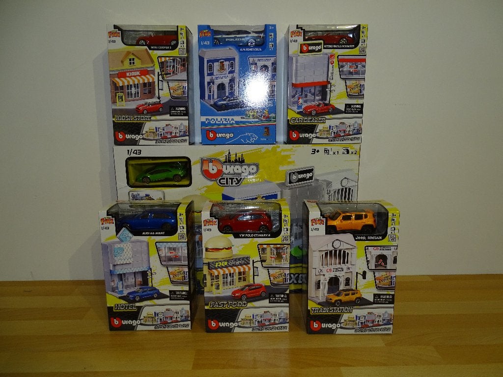 1/43 collection Bburago commissariat commerce diorama etc, Enlèvement ou Envoi, Neuf, Autres types, Autres marques