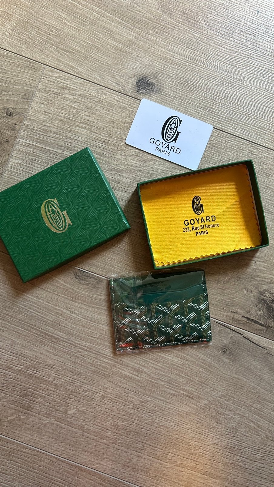 Goyard kaarthouder groen nieuw met doos, Handtassen en Accessoires, Portemonnees, Verzenden, Nieuw, Groen, Overige merken