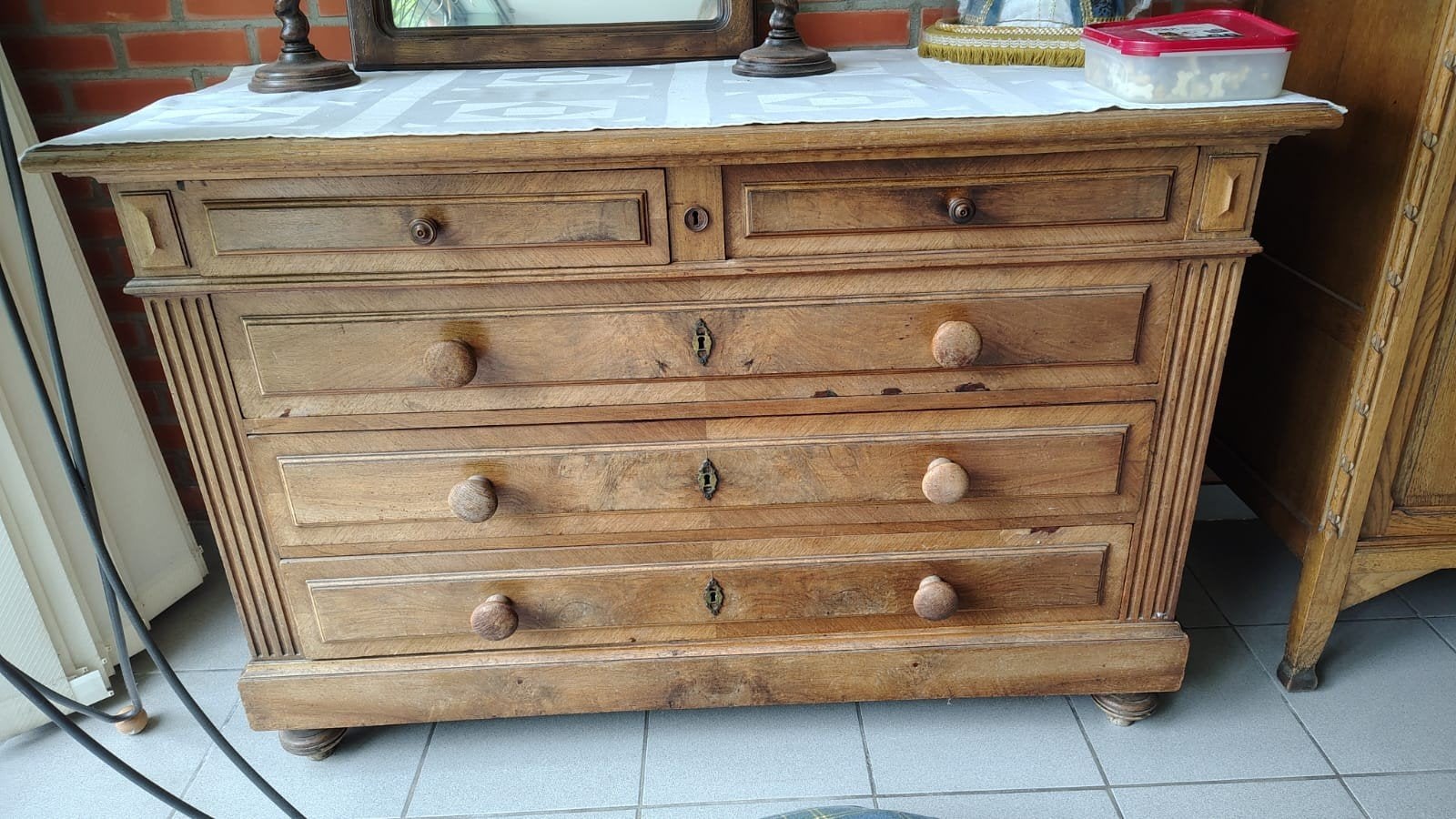 eiken commode, Maison & Meubles, 5 tiroirs ou plus, Moins de 100 cm, 100 à 150 cm, Enlèvement
