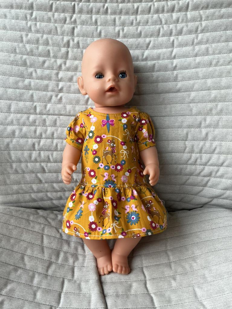 120. Babyborn: Nieuw jurkje met bambi’s, Ophalen of Verzenden, Nieuw, Babypop