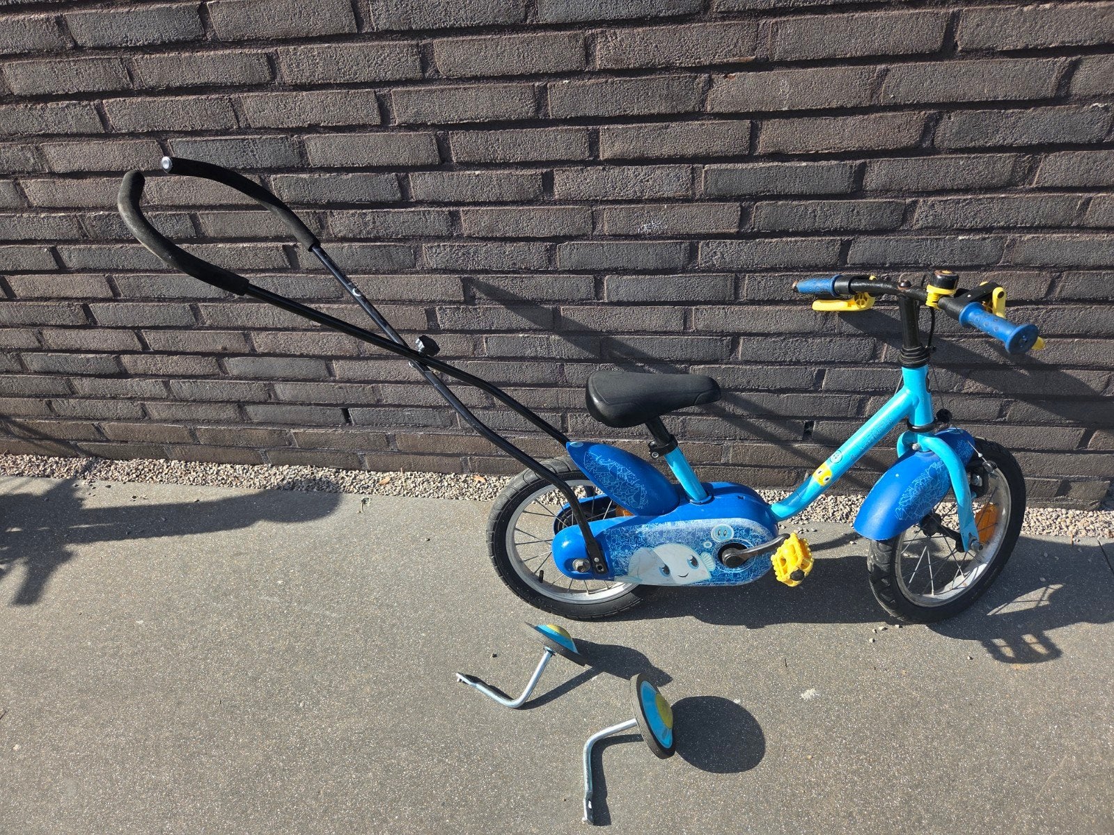 Kinderfiets + steunwieltjes + stang om te leren fietsen, Fietsen en Brommers, Ophalen