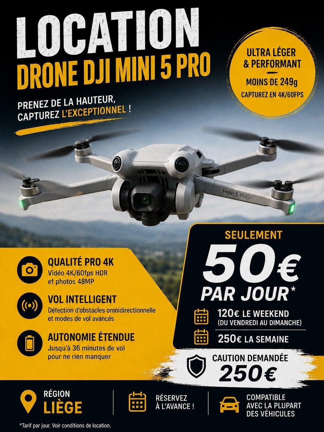 location drone, Audio, Tv en Foto, Drones, Return to Home, 30 tot 45 minuten, Cameradrone, 5 tot 10 kilometer