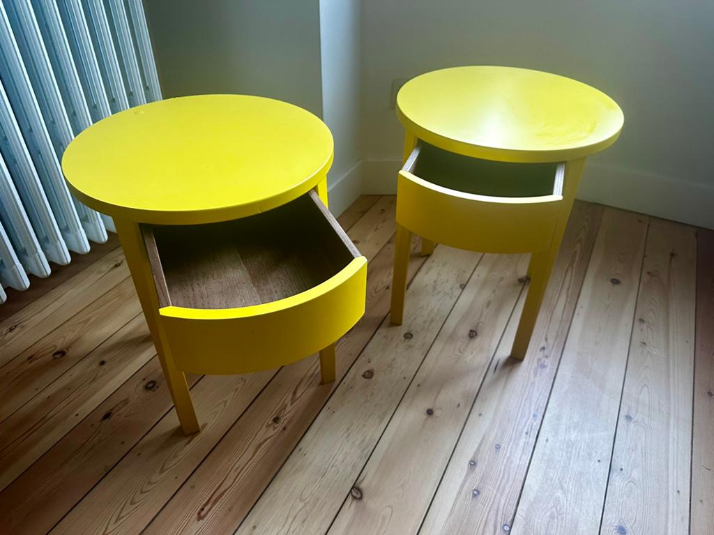 Set de tables de chevet jaunes – IKEA Stockholm, Ophalen, Gebruikt, Minder dan 45 cm, Minder dan 55 cm