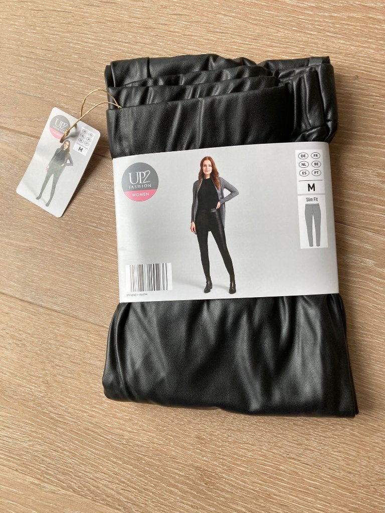 Gloednieuwe zwarte lederlook legging Up2Fashion M, Legging, Up2Fashion, Zwart, Nieuw