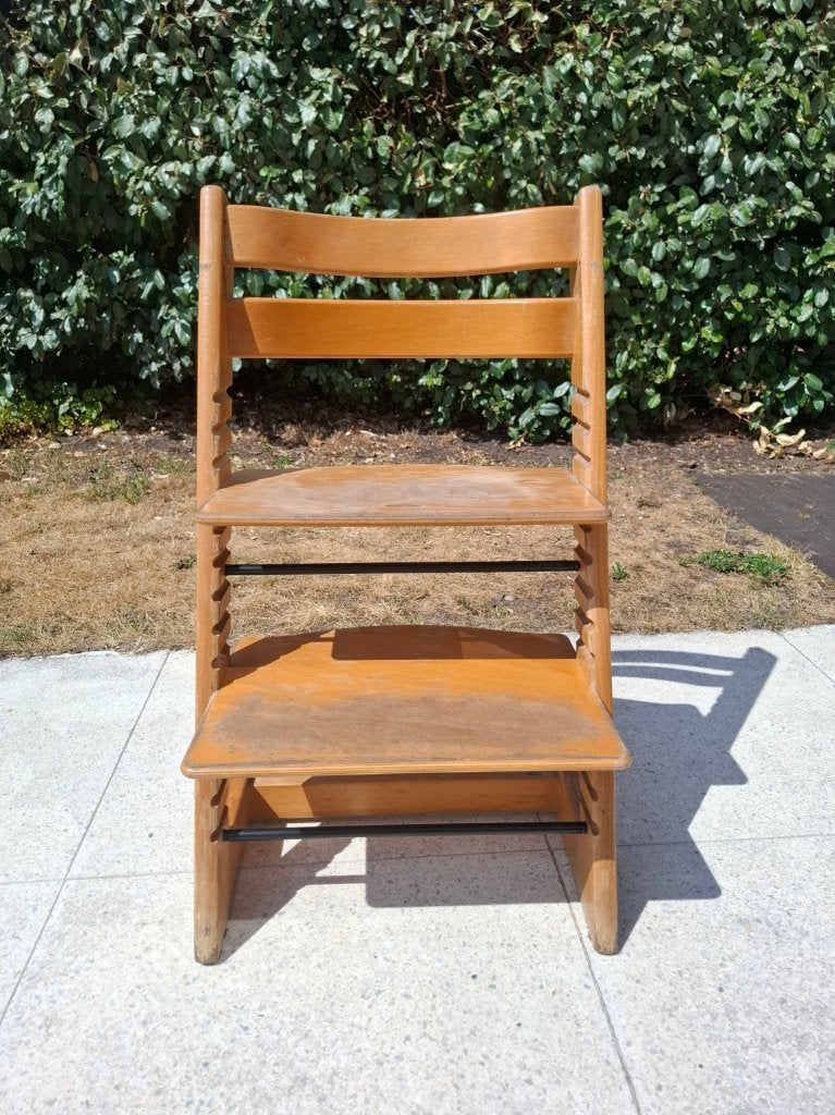 Beukenhouten Tripp Trapp van Stokke, Kinderen en Baby's, Ophalen, Gebruikt, Meegroeistoel, Aanschuifbaar