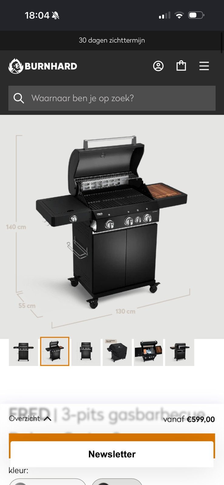 BBQ Big Fred Deluxe BURNHARD, Ophalen, Zo goed als nieuw