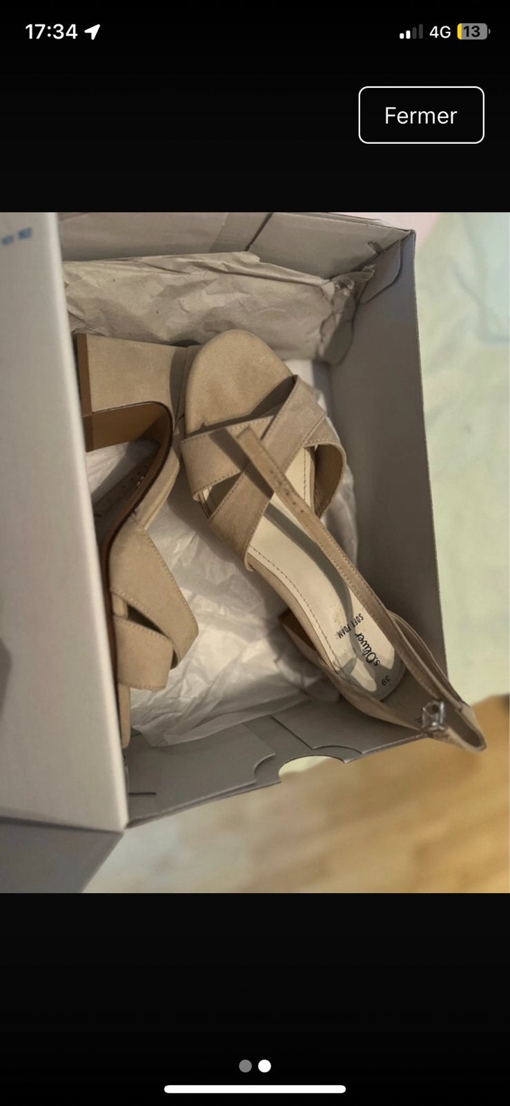 39 S Oliver sandalen met beige hak nieuw!!, Ophalen, Zo goed als nieuw, Beige