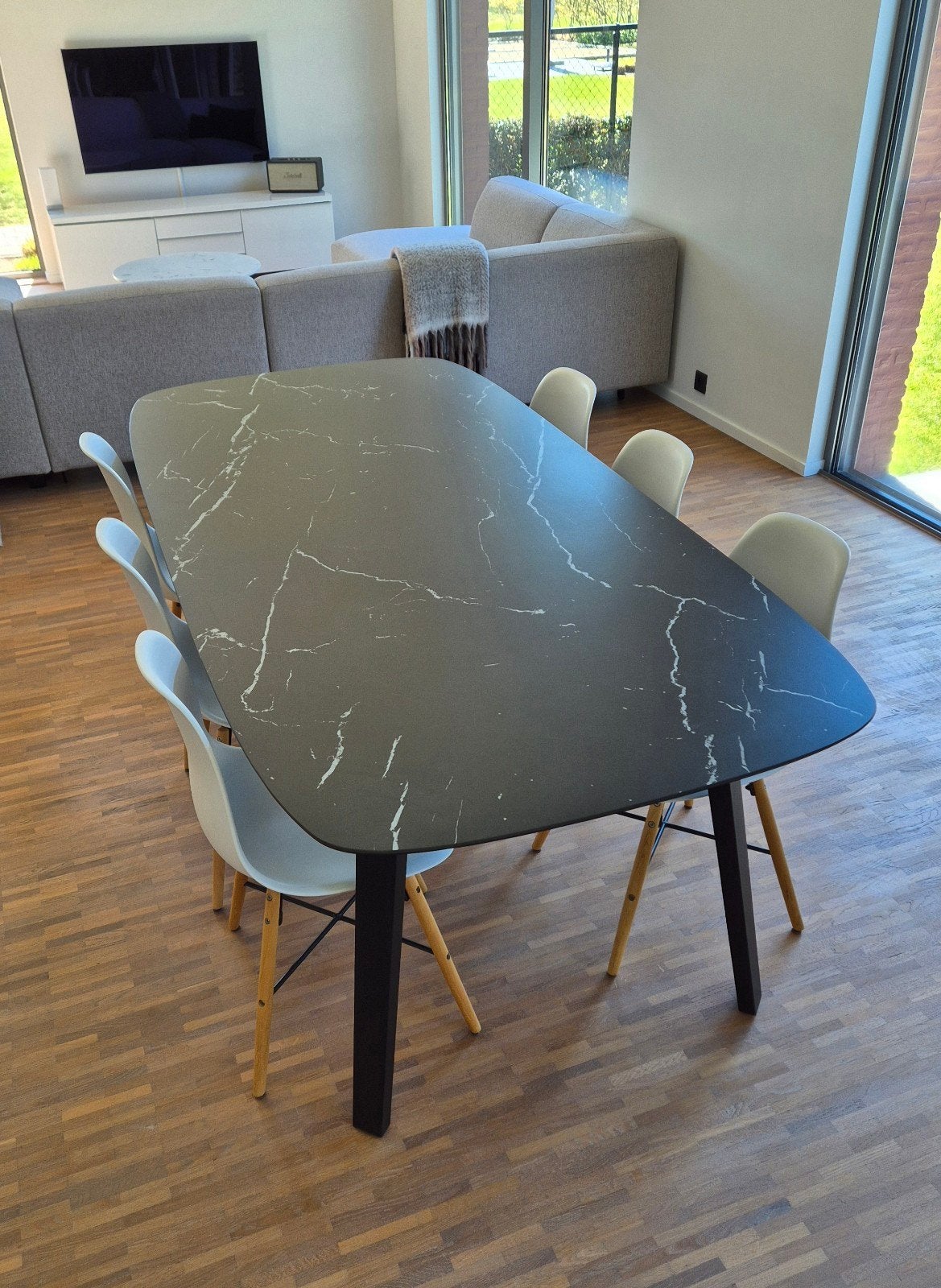 zwarte tafel marmer, Comme neuf, 100 à 150 cm, Enlèvement, 200 cm ou plus