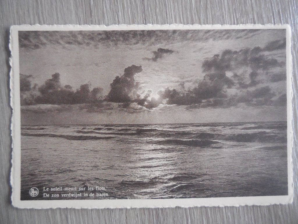 postkaart Blankenberge  Zonsondergang, Verzamelen, Ophalen of Verzenden, 1940 tot 1960, Ongelopen, West-Vlaanderen
