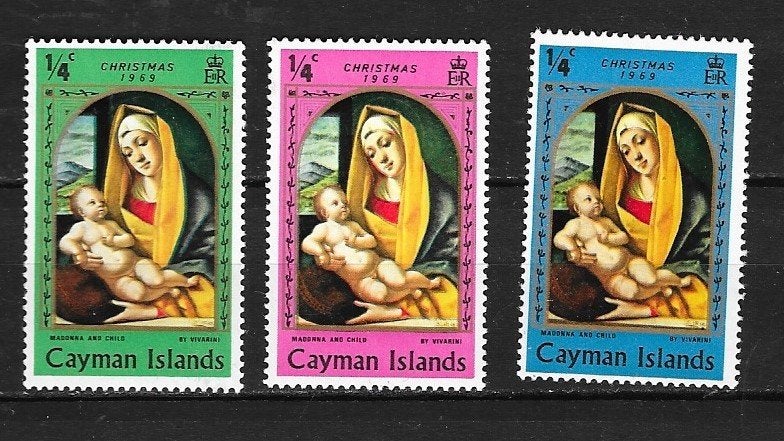 Timbres Noel iles Caiman, Envoi, Non oblitéré