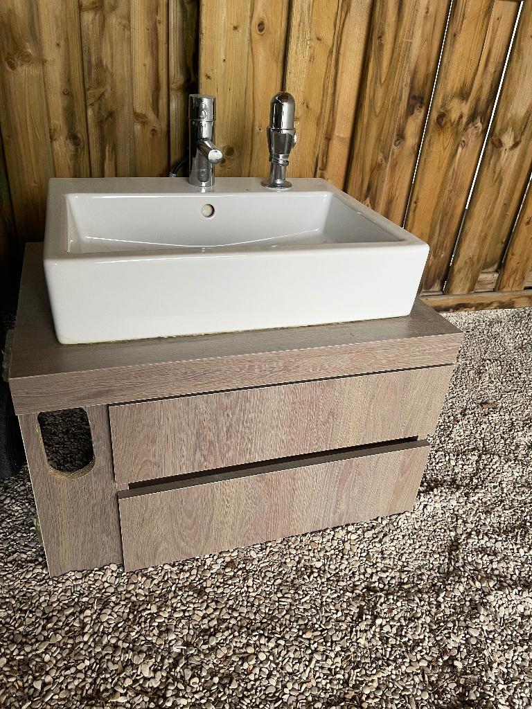 Duravit  wasbak met Grohe kraan, Lavabo ou Évier, Moins de 100 cm, Comme neuf, Enlèvement