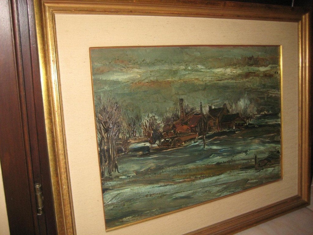 Mooi gesigneerd & gedateerd (1971) schilderij-Zie PIRON, BAS, Ophalen of Verzenden, Bijzondere lijst, Doek