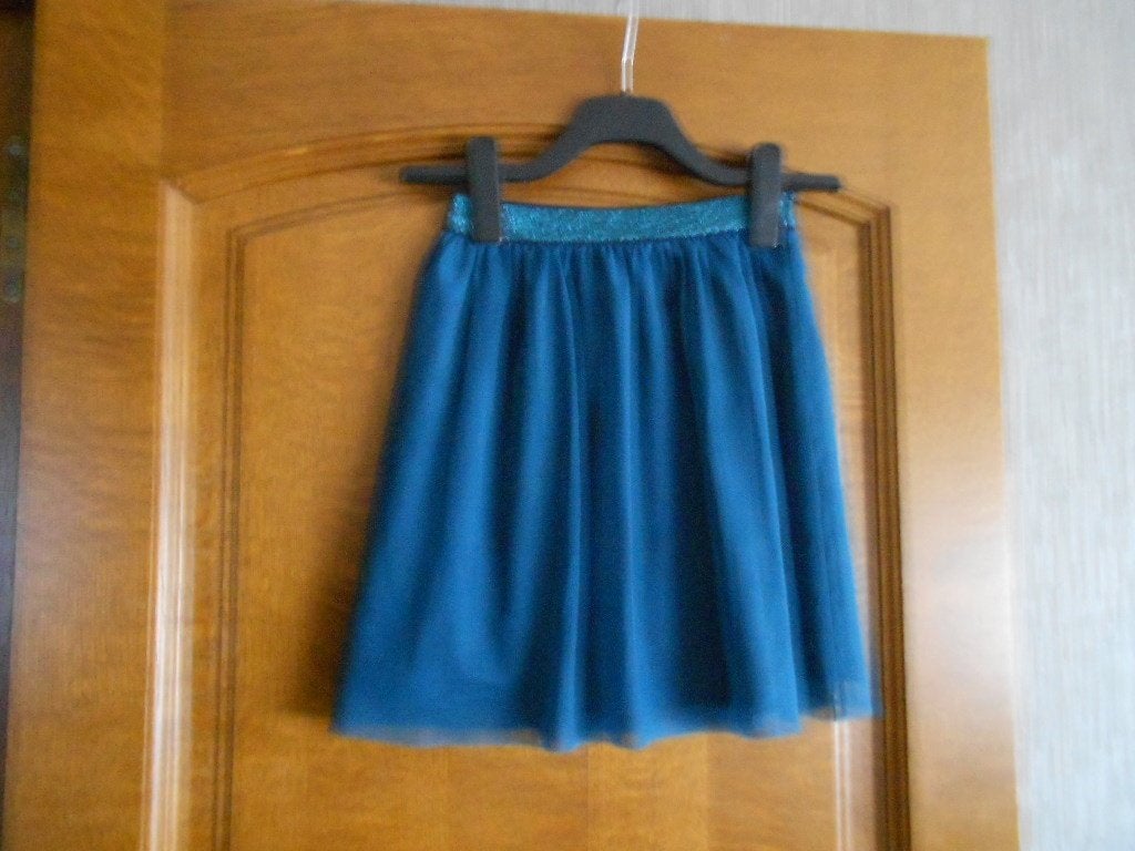 jupe en voile couleur pétrole avec 140 JBC, Robe ou Jupe, Enlèvement ou Envoi, Utilisé, JBC.