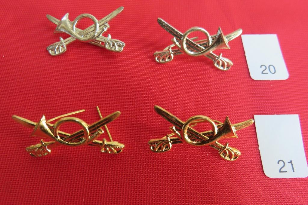 Paire d'insignes pour épaulettes Chasseurs à Cheval, Enlèvement ou Envoi, Armée de terre, Emblème ou Badge