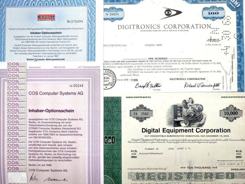 4X OS Computer tech 1968-1977-1987-1988, Postzegels en Munten, Ophalen of Verzenden, 1970 tot heden, Overige typen
