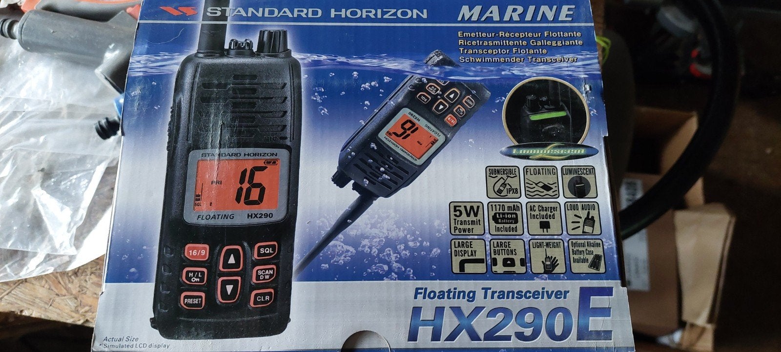VHF Standard Horizon HX290E, étanche/flottante, Autos : Divers, Haut-parleurs voiture, Enlèvement