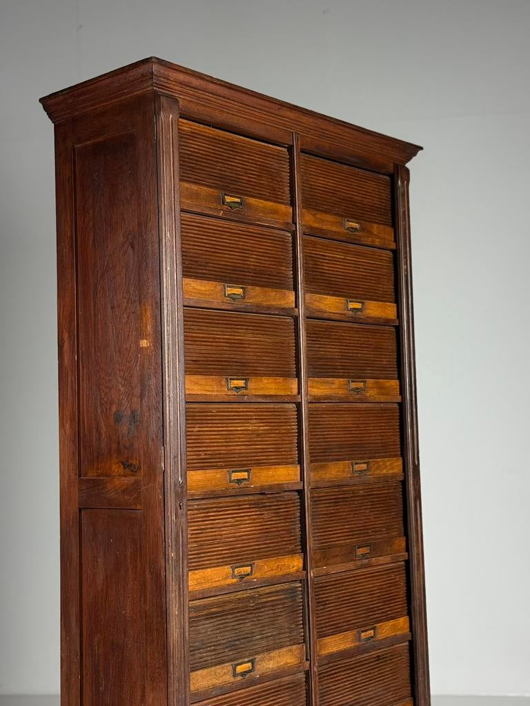 Archiefkast roldeurkast vintage, Huis en Inrichting, Ophalen, Eikenhout
