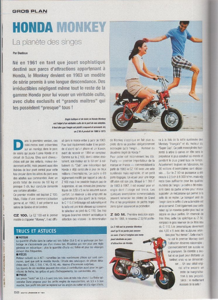 Cyclomoteurs Honda Monkey minibike collection, Verzenden, Gelezen