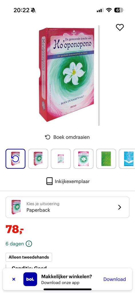 Orakelkaarten en boek De genezende kracht van Ho'oponopono, Ophalen