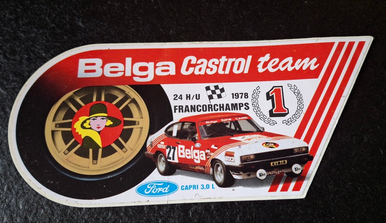 Autocollant rallye automobile Belga Ford Capri Francorchamps, Collections, Enlèvement ou Envoi, Comme neuf, Voiture ou Moto