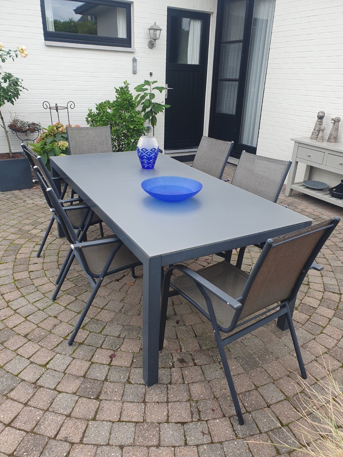 tafel en 6 stoelen 2m, Tuin en Terras, Ophalen, 8 zitplaatsen