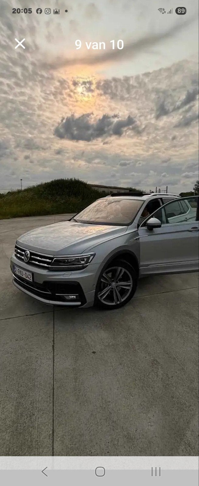 Volkswagen tiguan r line benzine full  km 104.000km  2020 1,, Autos, Cuir, 15 cm³, Achat, 7 places