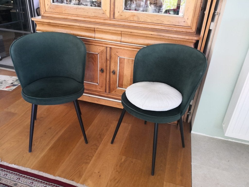stoelen in groen fluweel, Ophalen, Overige kleuren, Modern klassiek, Zo goed als nieuw