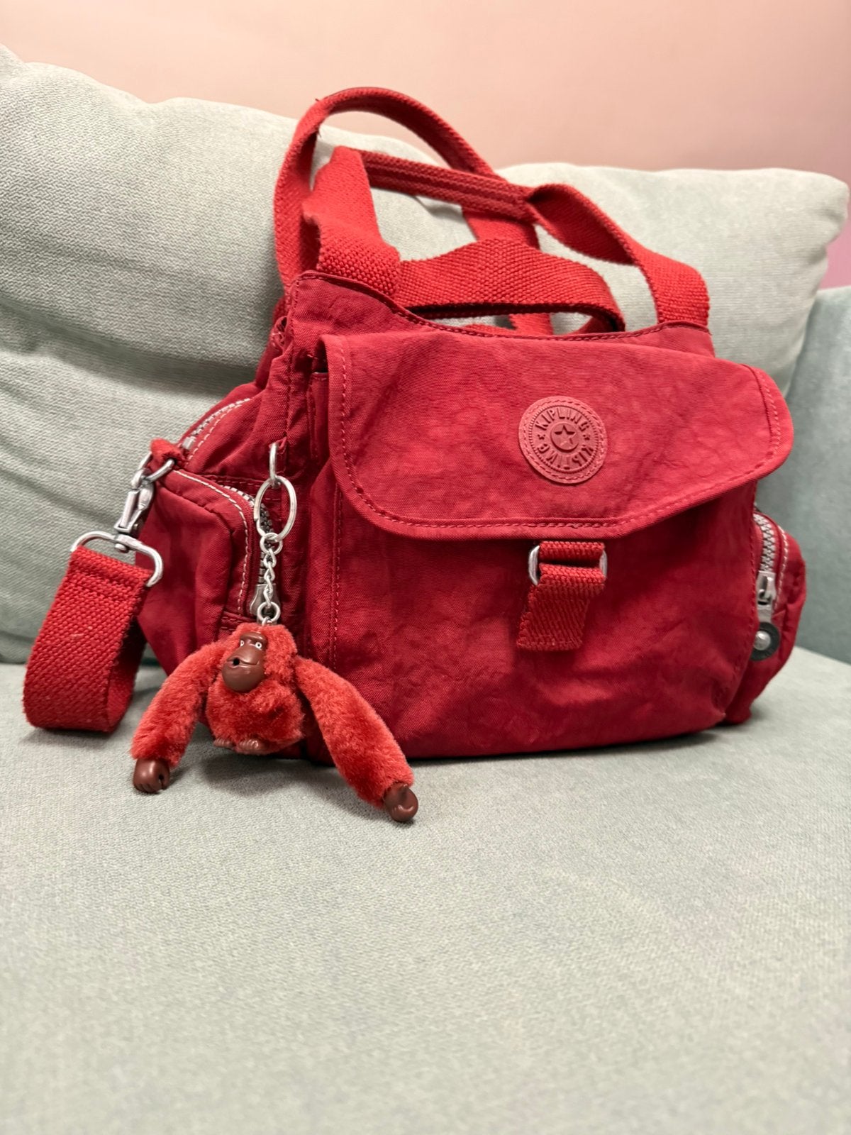 Sac à main rouge Kipling, Enlèvement ou Envoi, Comme neuf, Rouge, Sac à main