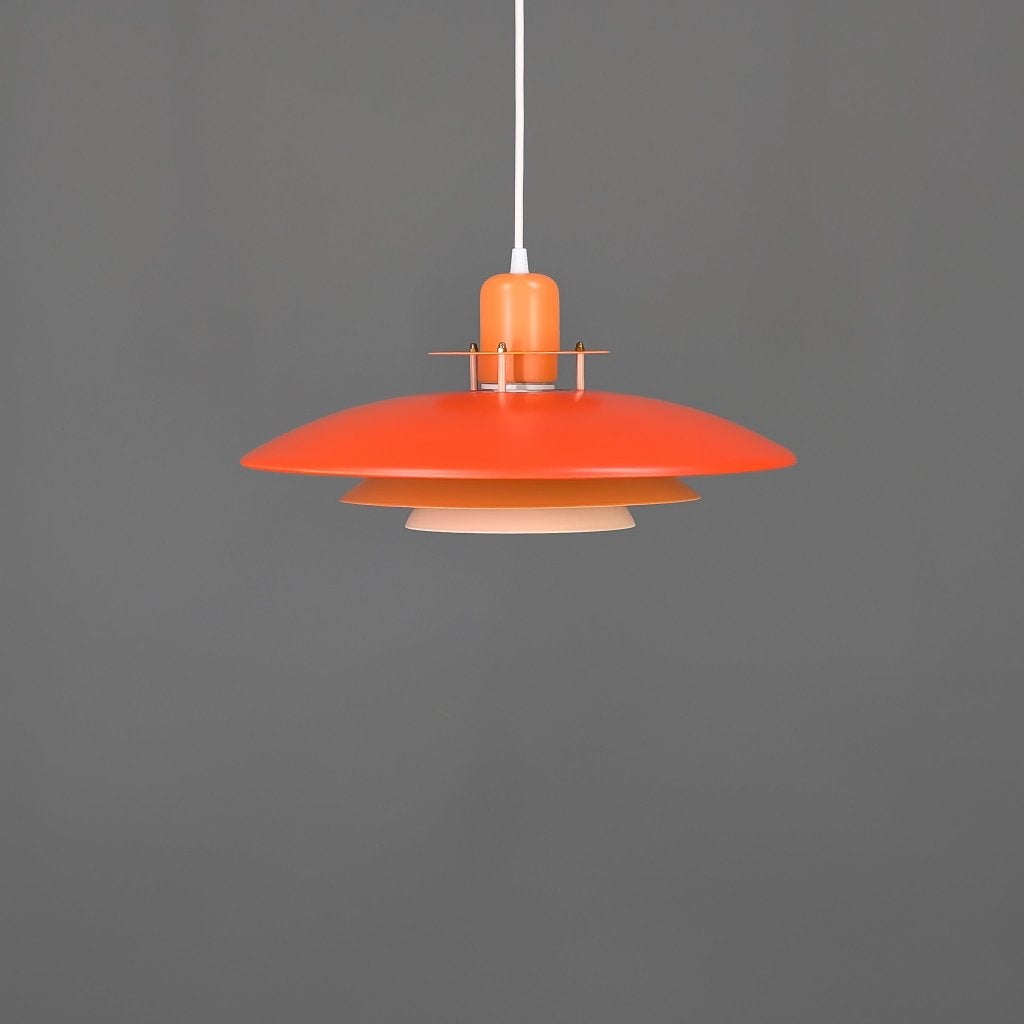 Belid vintage Scandinavische hanglamp oranje Ø43 cm, Huis en Inrichting, Kunststof, Mid century modern, Zo goed als nieuw, E27 (groot)