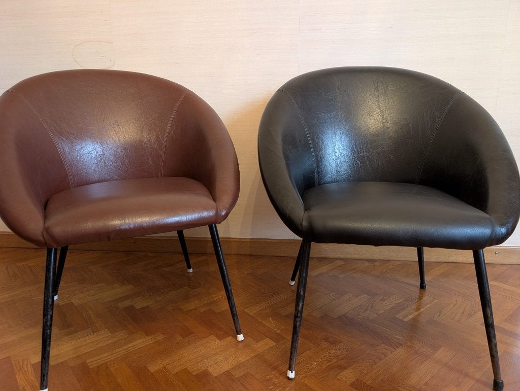 2 eenzit zeteltjes vintage, Ophalen, Kunststof, Vintage, Zo goed als nieuw