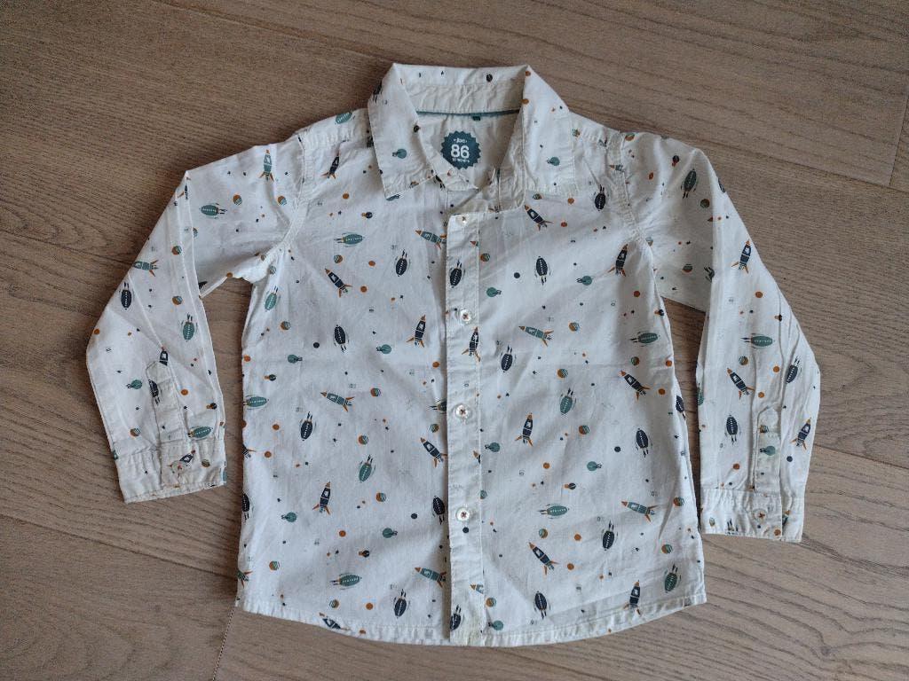 Overhemdje met leuke print. Maat 86. JBC, Kinderen en Baby's, Ophalen, Zo goed als nieuw, Overhemdje of Bloesje, JBC.