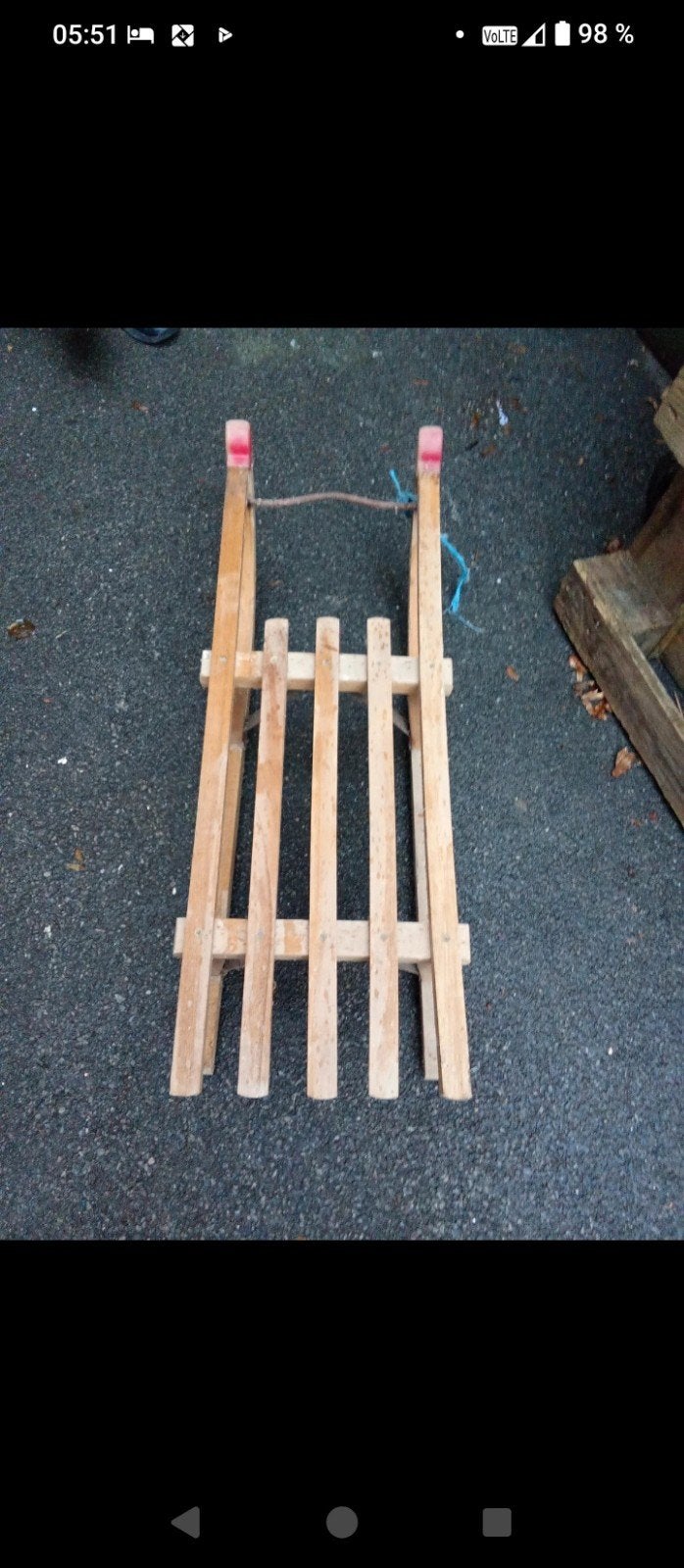 ancienne luge, Enlèvement, Utilisé, Bois