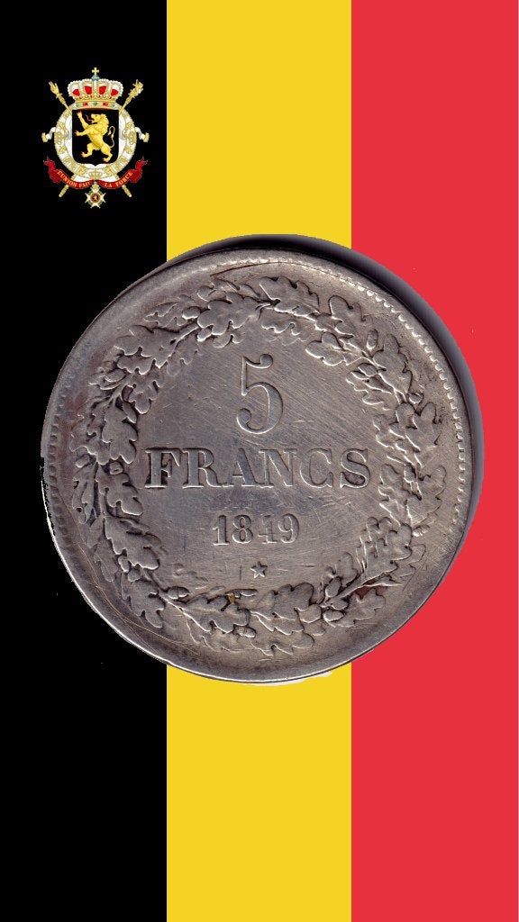 5 frank 1849 - Leopold I, Zilver, Ophalen of Verzenden, Losse munt, Zilver