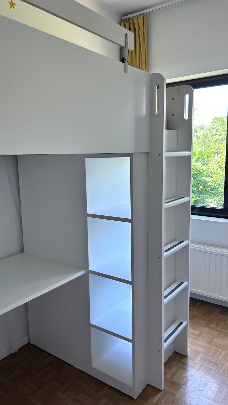 Hoogslaper met bureau - Ikea, Ophalen, Gebruikt, Eenpersoons, Stapelbed