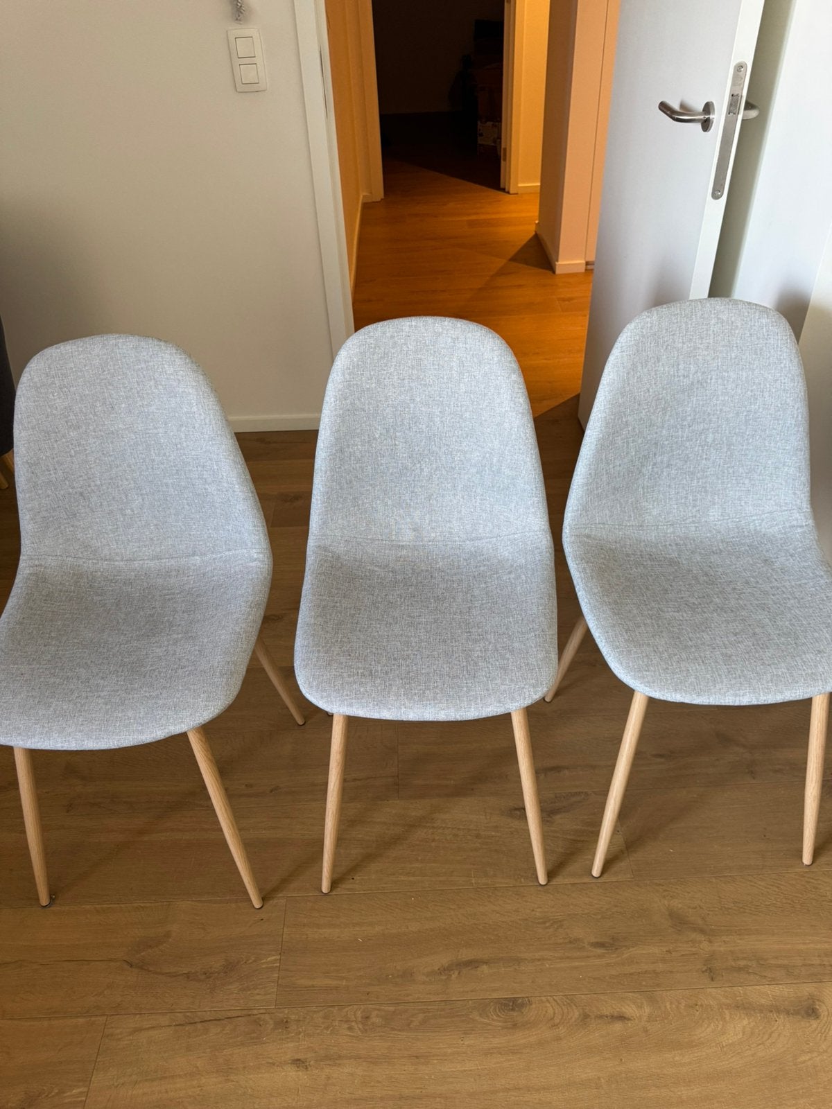 6 Weba eetkamerstoelen – 4 nooit gebruikt – Lichtgrijs, Ophalen, Zo goed als nieuw, Grijs, Vijf, Zes of meer stoelen