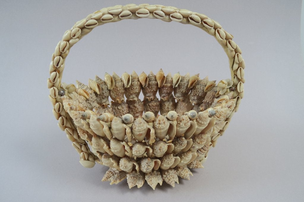 Grand panier vintage en coquillages, Antiquités & Art, Enlèvement ou Envoi