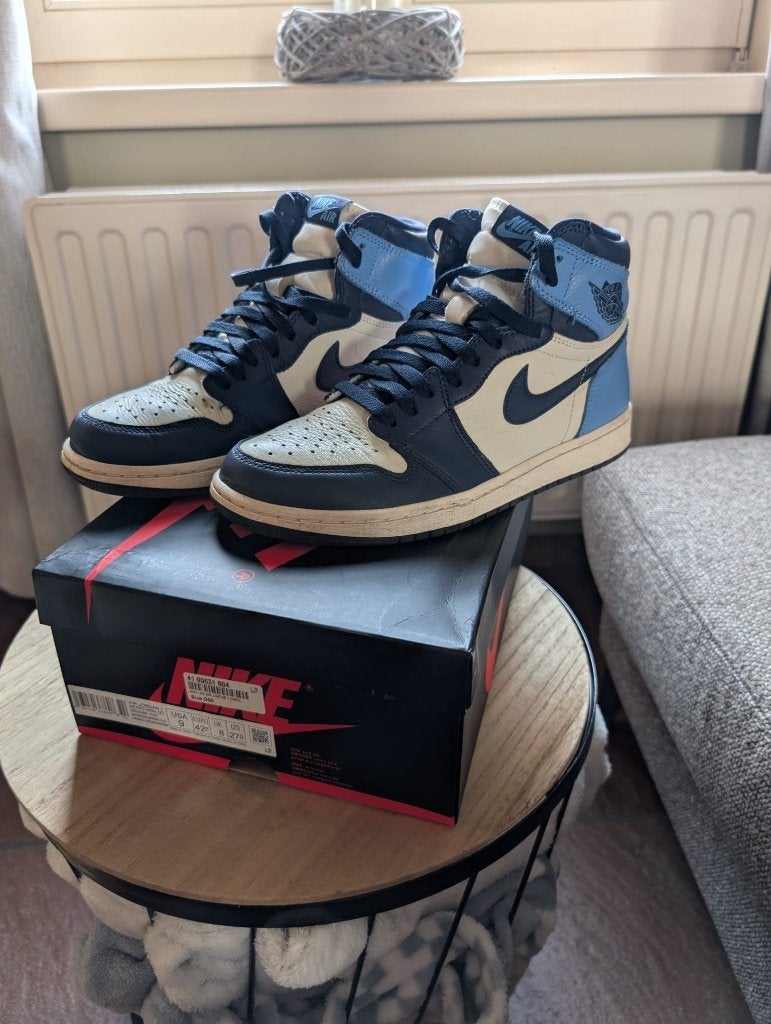 Jordan 1 Retro High Obsidian, Ophalen of Verzenden, Sneakers, Gedragen, Nike air Jordan