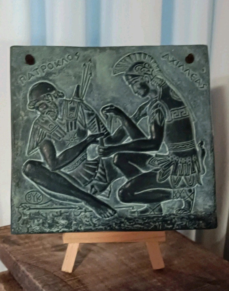 Plaque murale Achille & Patrocle Vintage, Enlèvement ou Envoi
