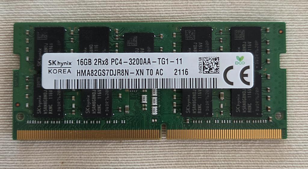 RAM 16 GB DDR4 ECC SODIMM 3200 MHz (SK Hynix), Computers en Software, Ophalen of Verzenden, Gebruikt, DDR4