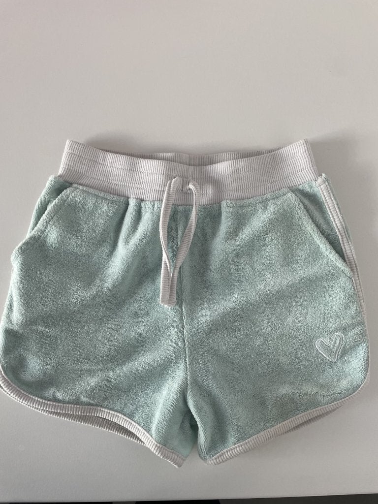Blauwe sponsen short maat 122, Broek, Gebruikt, Meisje, Ophalen of Verzenden