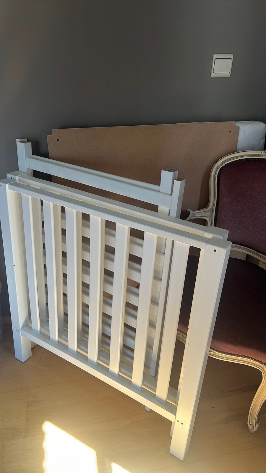 Babypark Bopita wit met parkomrander les reves d’anais, Ophalen, Gebruikt, Rechthoekig, In hoogte verstelbaar