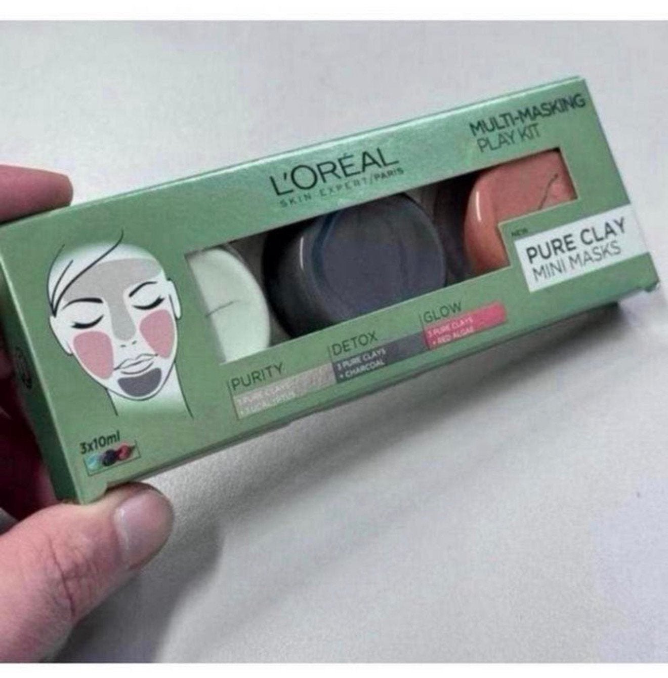 Masque facial à l'argile L'Oréal Paris - 3 masques de 10 ml, Enlèvement ou Envoi, Neuf, Tout le visage