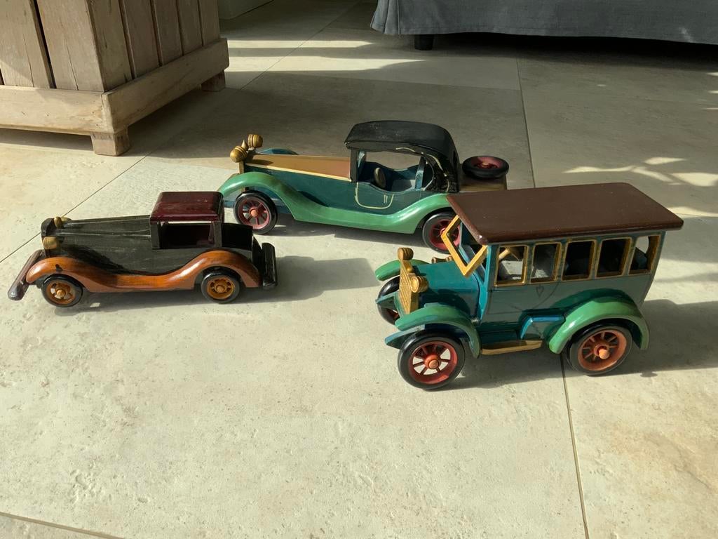 Voitures auto’s vintage déco decoratie hout bois, Antiek en Kunst, Kunst | Beelden en Houtsnijwerken, Hout, Ophalen