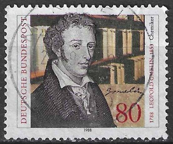 Allemagne Bundespost 1988 - Yvert 1209 - Leopold Gmelin (ST), Envoi, Affranchi
