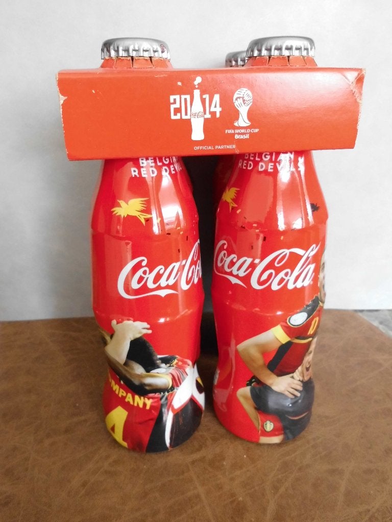 4 Coca-flesjes bedrukt - Belgian Red Devils, Ophalen of Verzenden, Overige typen