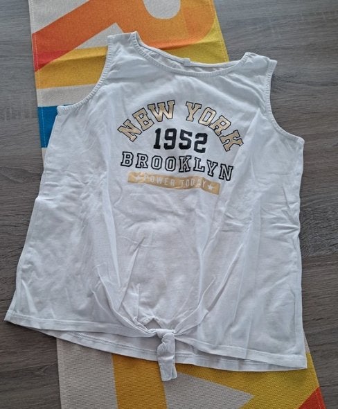 Here There wit topje New York 158/164, Kinderen en Baby's, Ophalen of Verzenden, Zo goed als nieuw, Meisje, Shirt of Longsleeve